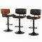 Artiss Bar Stools X3 Kitchen Counter Chair Gas Lift Swivel PU Cherry All Black
