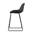 Artiss Bar Stool Leather Metal Kitchen Counter Chair Black x2
