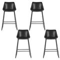 Artiss 4x Bar Stools Leather Padded Metal Legs Black