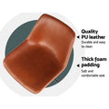 Artiss 2x Brown Leather Bar Stools Kitchen Counter Height Metal Legs