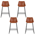Artiss 4x Bar Stools Leather Padded Metal Legs Brown