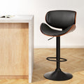 Artiss Bar Stools Swivel Gas Lift Leather Kitchen Black Vintage