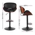 Artiss Bar Stools Swivel Gas Lift Leather Kitchen Black Vintage