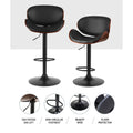Artiss Bar Stools Swivel Gas Lift Leather Kitchen Black Vintage