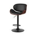Artiss Bar Stools Swivel Gas Lift Leather Kitchen Black Vintage