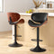 Artiss Bar Stools Leather Swivel Gas Lift Kitchen x2 Black