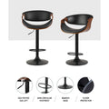 Artiss Bar Stool Gas Lift Leather Armrest