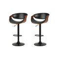 Artiss 2x Bar Stools Gas Lift Leather Armrest
