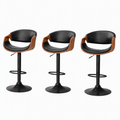 Artiss Bar Stools X3 Kitchen Counter Chair Gas Lift Swivel PU Ambrus Black