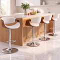 Artiss 4x Bar Stools Counter Chair Ambrus Swivel Adjustable Bentwood PU White