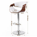 Artiss 4x Bar Stools Counter Chair Ambrus Swivel Adjustable Bentwood PU White
