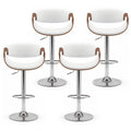 Artiss 4x Bar Stools Counter Chair Ambrus Swivel Adjustable Bentwood PU White