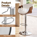 Artiss 4x Bar Stools Counter Chair Ambrus Swivel Adjustable Bentwood PU White