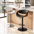 Artiss 4x Bar Stools Counter Chair Ambrus Swivel Adjustable Bentwood PU White