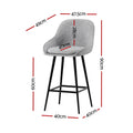 Artiss 2x Upholstered Bar Stools Counter Kitchen Dining Chairs