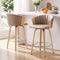 Artiss Wooden Bar Stools Set of 2 Swivel Kitchen Counter Stools Chair 66cm Khaki