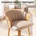 Artiss Wooden Bar Stools Set of 2 Swivel Kitchen Counter Stools Chair 66cm Khaki