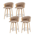 Artiss Wooden Bar Stools Set of 4 Swivel Kitchen Counter Stools Chair 66cm Khaki