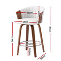 Artiss Wooden Bar Stools Set of 4 Swivel Kitchen Counter Stools Chair 66cm