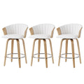 Artiss Wooden Bar Stools Set of 3 Swivel Kitchen Counter Stools Chair 66cm