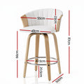 Artiss Wooden Bar Stools Set of 3 Swivel Kitchen Counter Stools Chair 66cm
