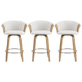 Artiss Wooden Bar Stools Set of 3 Swivel Kitchen Counter Stools Chair 66cm