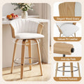 Artiss Wooden Bar Stools Set of 3 Swivel Kitchen Counter Stools Chair 66cm