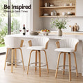 Artiss Wooden Bar Stools Set of 3 Swivel Kitchen Counter Stools Chair 66cm