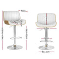 Artiss Bar Stools Swivel Leather Chairs Wooden Legs
