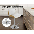 Artiss Bar Stools Swivel Leather Chairs Wooden Legs
