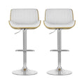 Artiss 2x Bar Stools Adjustable Leather Chairs