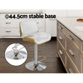 Artiss 3x Bar Stools Counter Chairs Adjustable Swivel PU Leather Galina White