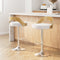 Artiss Bar Stools x2 Adjustable Padded Leather White