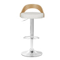 Artiss Bar Stools x2 Adjustable Padded Leather White