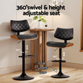 Artiss Bar Stools Gas Lift Wooden Leather Seat Black