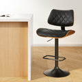 Artiss Bar Stools Gas Lift Wooden Leather Seat Black