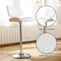 Artiss Gas Lift Bar Stool Wooden Leather White Kitchen Dining Chair