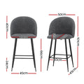 Artiss Bar Stool Sherpa Metal Kitchen Counter Chair x2