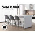 Artiss Bar Stool Sherpa Metal Kitchen Counter Chair x2