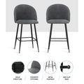 Artiss Bar Stool Sherpa Metal Kitchen Counter Chair x2