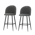 Artiss Bar Stool Sherpa Metal Kitchen Counter Chair x2