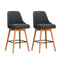 Artiss 2x Bar Stools Swivel Wooden Charcoal
