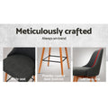 Artiss 2x Bar Stools Swivel Wooden Charcoal