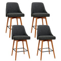 Artiss 4x Bar Stools Swivel Wooden Charcoal