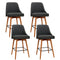 Artiss 4x Bar Stools Swivel Wooden Charcoal