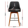 Artiss 4x Bar Stools Swivel Wooden Charcoal