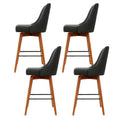 Artiss 4x Bar Stools Swivel Wooden Charcoal