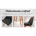 Artiss 4x Bar Stools Swivel Wooden Charcoal