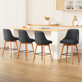 Artiss 4x Bar Stools Swivel Wooden Charcoal