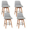 Artiss Bar Stools 4x Swivel Wooden Grey Seat